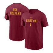 USC Trojans Men's Nike Cardinal Fight On! Cotton 2-Hit Stacked T-Shirt
